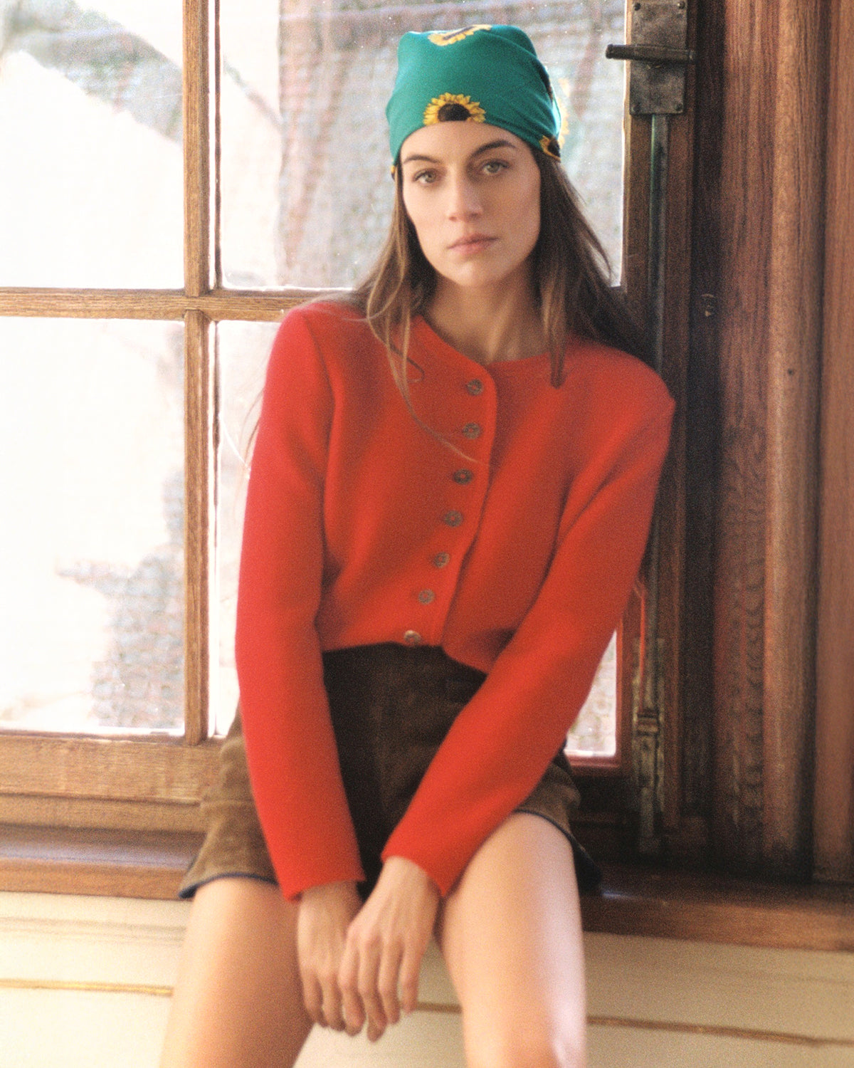 Theodora Knit Janker in alpine red
