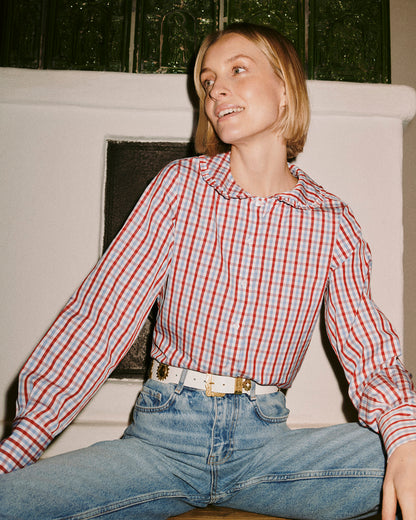 Theresia Blouse in red/blue vichy