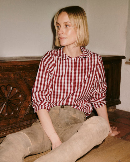 Theresia Blouse in red check