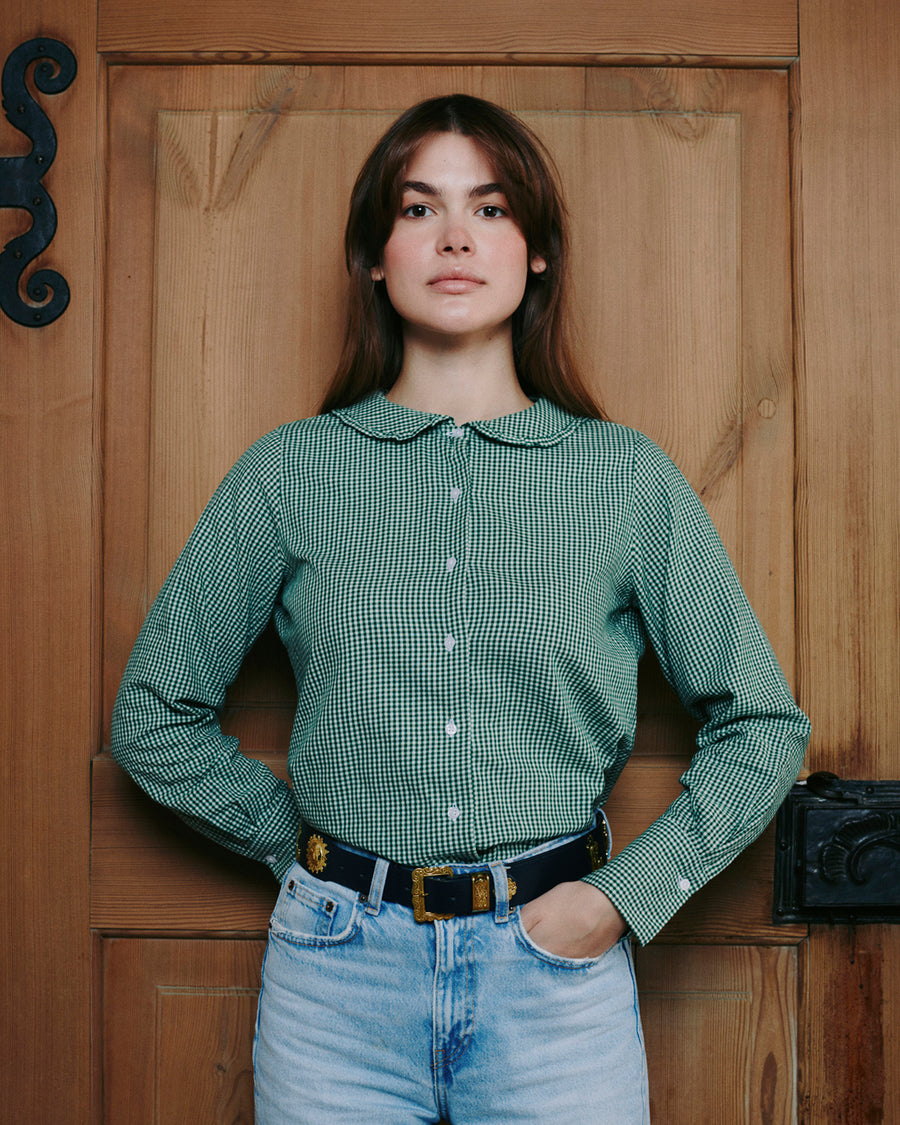 Theresia Blouse &ndash; Green Vichy