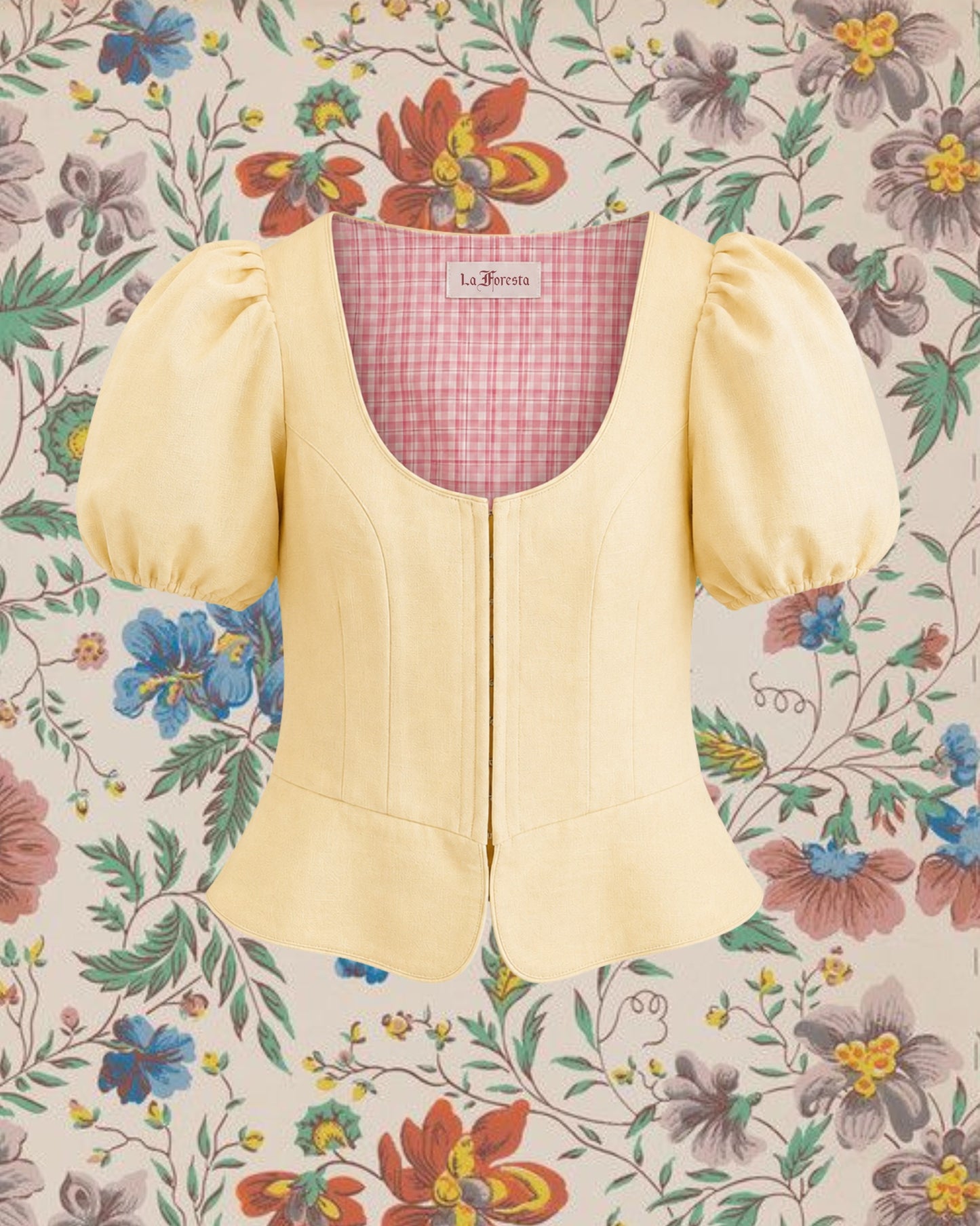 Penelope Top in Yellow Linen