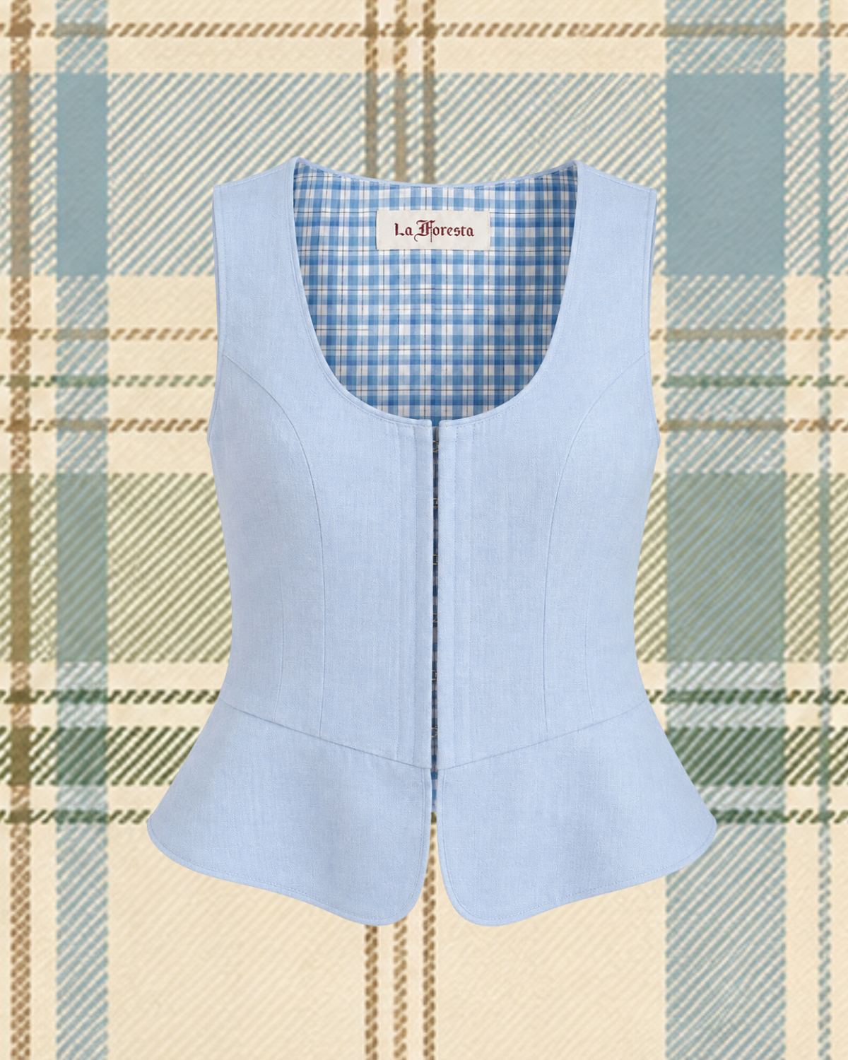 Eugenia Top in Blue Linen
