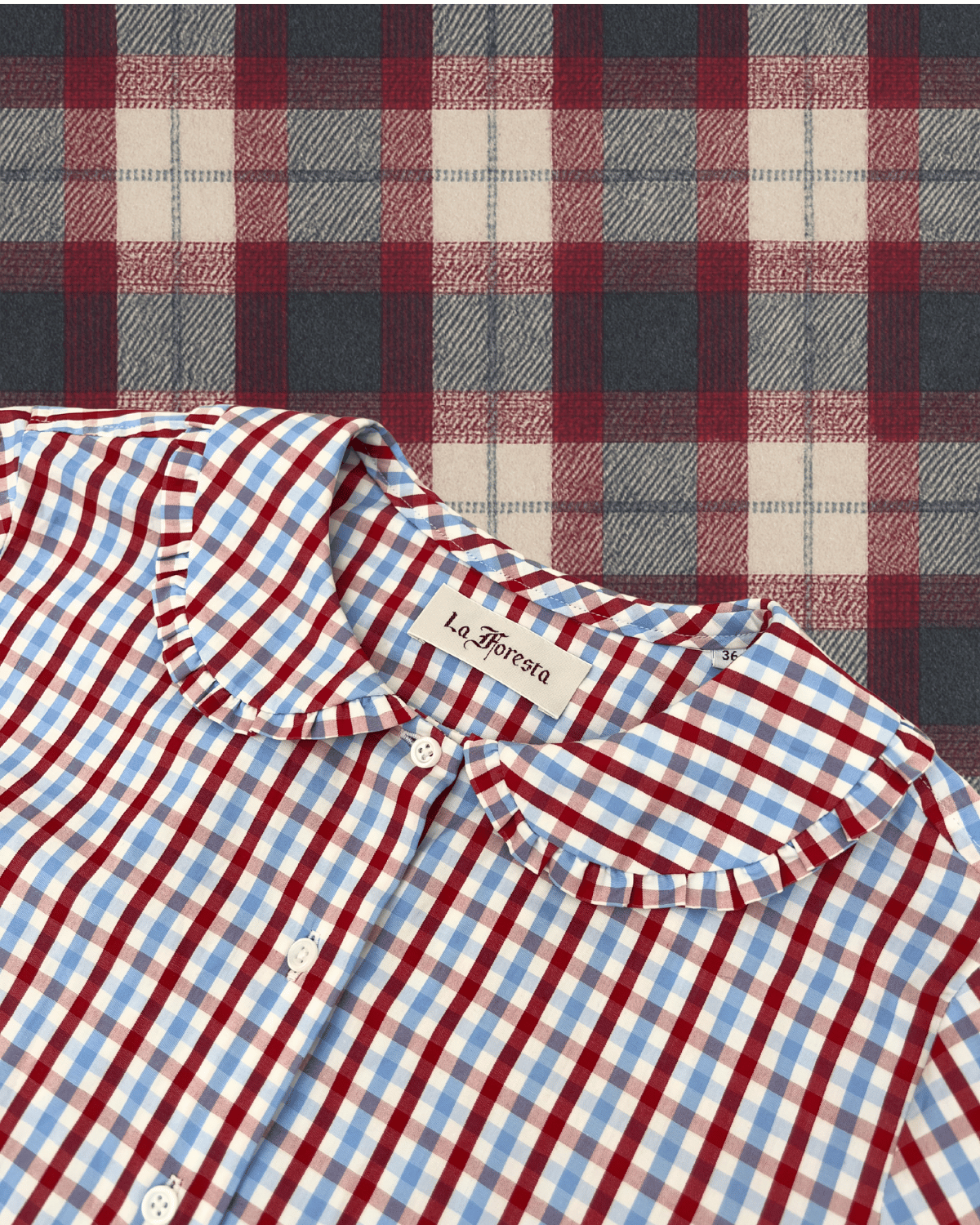 Theresia Blouse in red/blue vichy