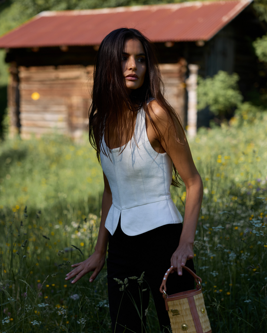 Eugenia Top in White Linen