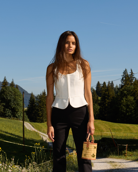 Eugenia Top in White Linen