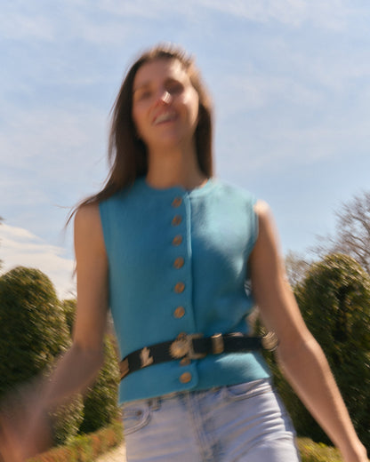 Augustina Vest Turquoise