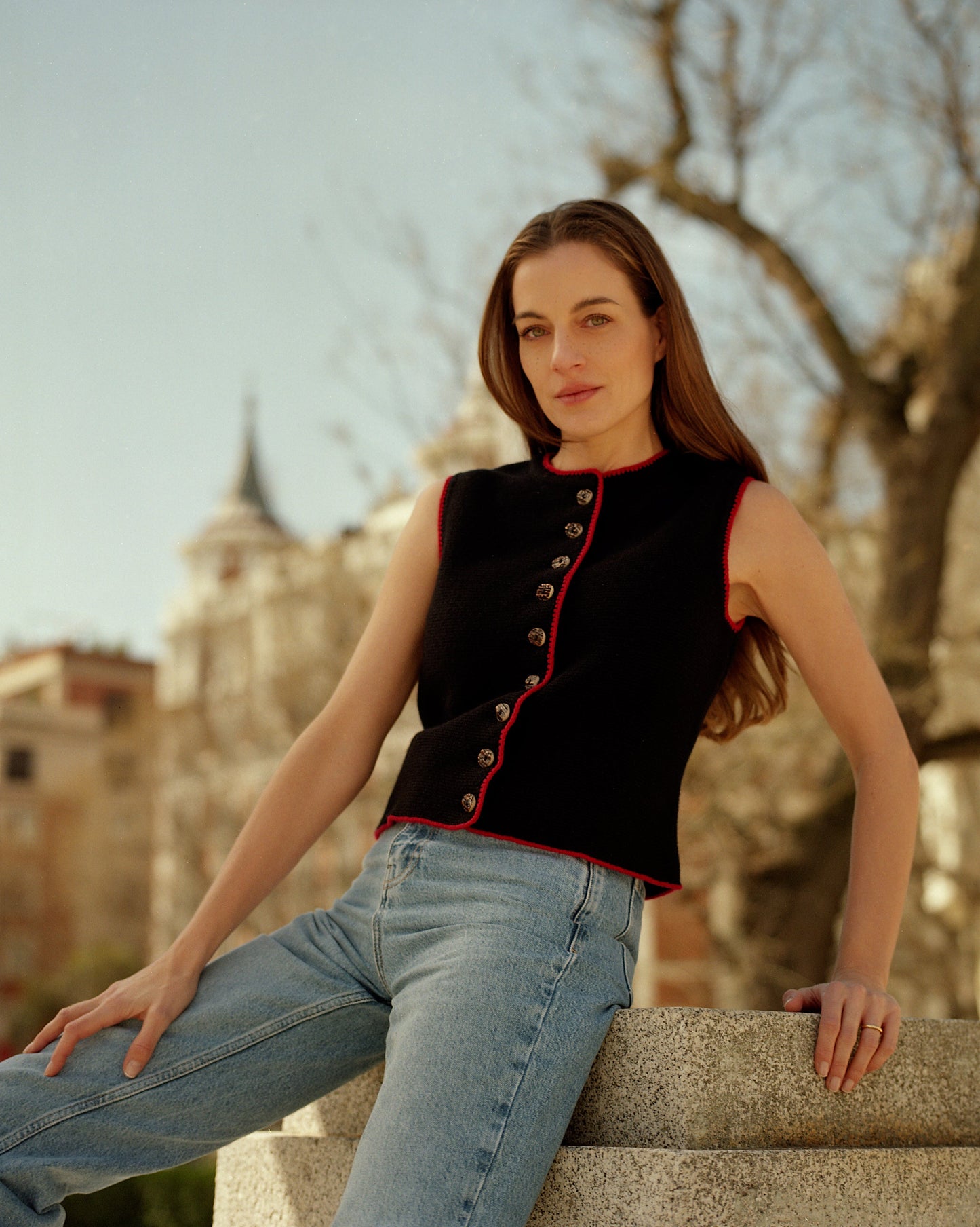 Augustina Vest in Black