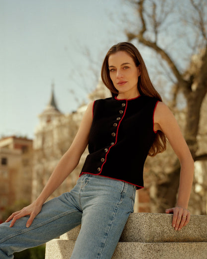 Augustina Vest in Black